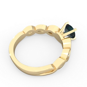Alexandrite Infinity 6Mm Round Engagement 14K Yellow Gold ring R26316RD