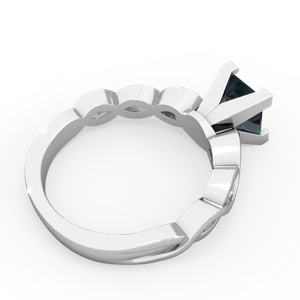 Alexandrite Infinity 6Mm Princess Engagement 14K White Gold ring R26316SQ