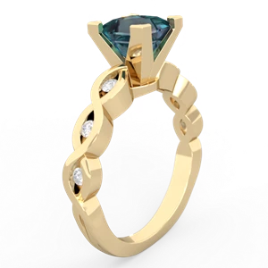 Alexandrite Infinity 6Mm Princess Engagement 14K Yellow Gold ring R26316SQ