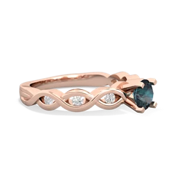 Alexandrite Infinity 5Mm Round Engagement 14K Rose Gold ring R26315RD