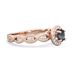 Alexandrite Infinity Halo Engagement 14K Rose Gold ring R26315RH