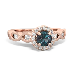 Alexandrite Infinity Halo Engagement 14K Rose Gold ring R26315RH