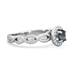 Alexandrite Infinity Halo Engagement 14K White Gold ring R26315RH