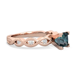 Alexandrite Infinity 5Mm Square Engagement 14K Rose Gold ring R26315SQ