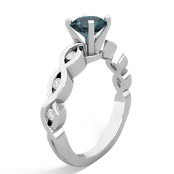 Alexandrite Infinity 6Mm Round Engagement 14K White Gold ring R26316RD