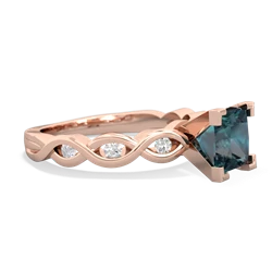 Alexandrite Infinity 6Mm Princess Engagement 14K Rose Gold ring R26316SQ