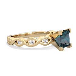 Alexandrite Infinity 6Mm Princess Engagement 14K Yellow Gold ring R26316SQ