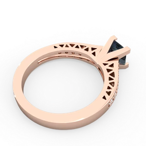 Alexandrite Art Deco Engagement 5Mm Square 14K Rose Gold ring R26355SQ