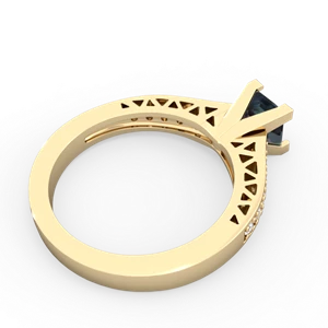 Alexandrite Art Deco Engagement 5Mm Square 14K Yellow Gold ring R26355SQ