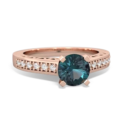 Thumbnail for Lab Alexandrite Art Deco 14K Rose Gold ring R26356RD - top view