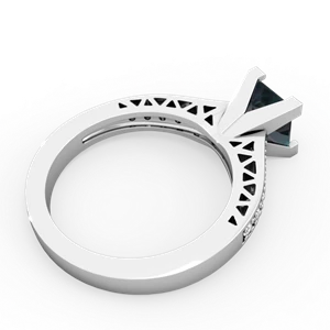Alexandrite Art Deco Engagement 6Mm Princess 14K White Gold ring R26356SQ