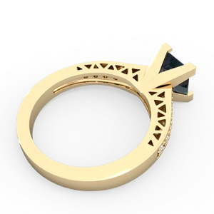 Alexandrite Art Deco Engagement 6Mm Princess 14K Yellow Gold ring R26356SQ