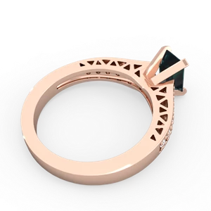 Alexandrite Art Deco Engagement 7X5mm Emerald-Cut 14K Rose Gold ring R26357EM
