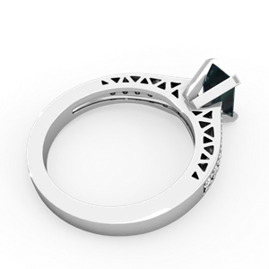 Alexandrite Art Deco Engagement 7X5mm Emerald-Cut 14K White Gold ring R26357EM