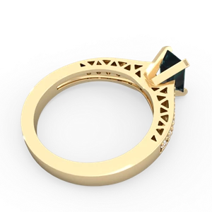 Alexandrite Art Deco Engagement 7X5mm Emerald-Cut 14K Yellow Gold ring R26357EM