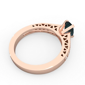 Alexandrite Art Deco Engagement 7X5mm Oval 14K Rose Gold ring R26357VL