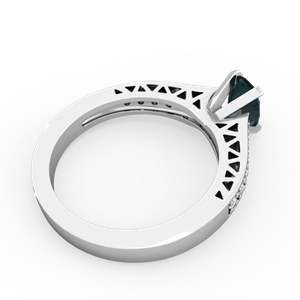 Alexandrite Art Deco Engagement 7X5mm Oval 14K White Gold ring R26357VL