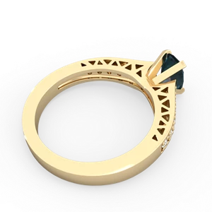 Alexandrite Art Deco Engagement 7X5mm Oval 14K Yellow Gold ring R26357VL