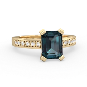matching engagment rings - Art Deco Engagement 8x6mm Emerald-cut