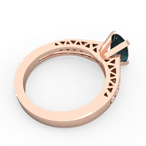 Alexandrite Art Deco Engagement 8X6mm Oval 14K Rose Gold ring R26358VL