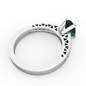 Alexandrite Art Deco Engagement 8X6mm Oval 14K White Gold ring R26358VL