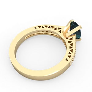 Alexandrite Art Deco Engagement 8X6mm Oval 14K Yellow Gold ring R26358VL