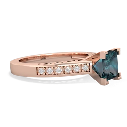 Alexandrite Art Deco Engagement 6Mm Princess 14K Rose Gold ring R26356SQ