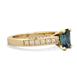 Alexandrite Art Deco Engagement 7X5mm Emerald-Cut 14K Yellow Gold ring R26357EM