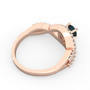 Alexandrite Diamond Twist 5Mm Round Engagment  14K Rose Gold ring R26405RD