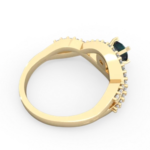 Alexandrite Diamond Twist 5Mm Round Engagment  14K Yellow Gold ring R26405RD
