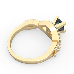 Alexandrite Diamond Twist 5Mm Square Engagment  14K Yellow Gold ring R26405SQ
