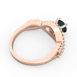 Alexandrite Diamond Twist 6Mm Round Engagment  14K Rose Gold ring R26406RD