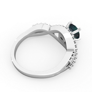 Alexandrite Diamond Twist 6Mm Round Engagment  14K White Gold ring R26406RD