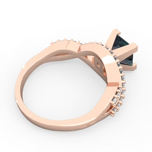 Alexandrite Diamond Twist 6Mm Princess Engagment  14K Rose Gold ring R26406SQ