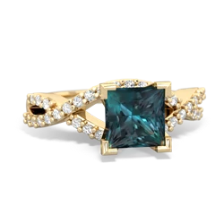 Thumbnail for Lab Alexandrite Diamond Twist 14K Yellow Gold ring R26406SQ - top view