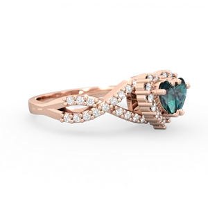 Alexandrite Diamond Twist 'One Heart' 14K Rose Gold ring R2640HRT