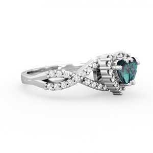 Alexandrite Diamond Twist 'One Heart' 14K White Gold ring R2640HRT