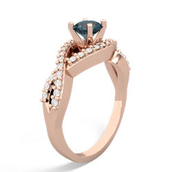 Alexandrite Diamond Twist 5Mm Round Engagment  14K Rose Gold ring R26405RD