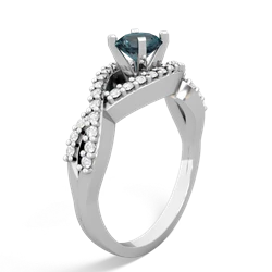 Alexandrite Diamond Twist 5Mm Round Engagment  14K White Gold ring R26405RD