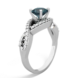 Alexandrite Diamond Twist 6Mm Round Engagment  14K White Gold ring R26406RD