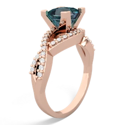 Alexandrite Diamond Twist 6Mm Princess Engagment  14K Rose Gold ring R26406SQ