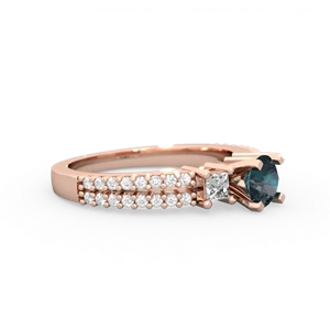 Alexandrite Classic 5Mm Round Engagement 14K Rose Gold ring R26435RD