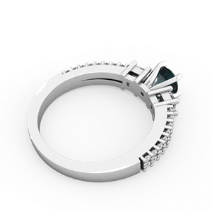 Alexandrite Classic 5Mm Round Engagement 14K White Gold ring R26435RD