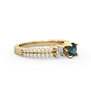 Alexandrite Classic 5Mm Round Engagement 14K Yellow Gold ring R26435RD