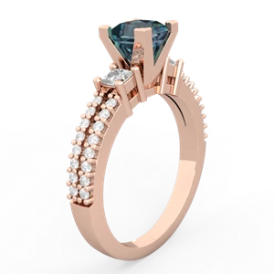 Alexandrite Classic 5Mm Square Engagement 14K Rose Gold ring R26435SQ