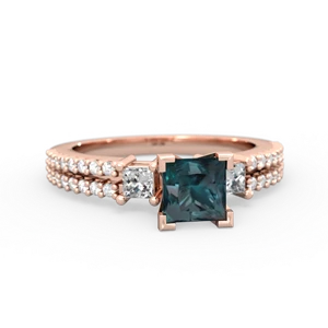 Alexandrite Classic 5Mm Square Engagement 14K Rose Gold ring R26435SQ