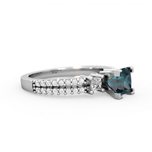 Alexandrite Classic 5Mm Square Engagement 14K White Gold ring R26435SQ