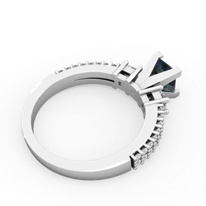 Alexandrite Classic 5Mm Square Engagement 14K White Gold ring R26435SQ