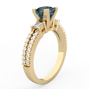 Alexandrite Classic 5Mm Square Engagement 14K Yellow Gold ring R26435SQ