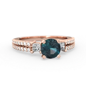 Alexandrite Classic 6Mm Round Engagement 14K Rose Gold ring R26436RD